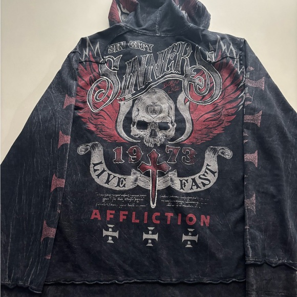 Affliction Other - Rare affliction sin city Sinners  hoodie (zipper is stuck)